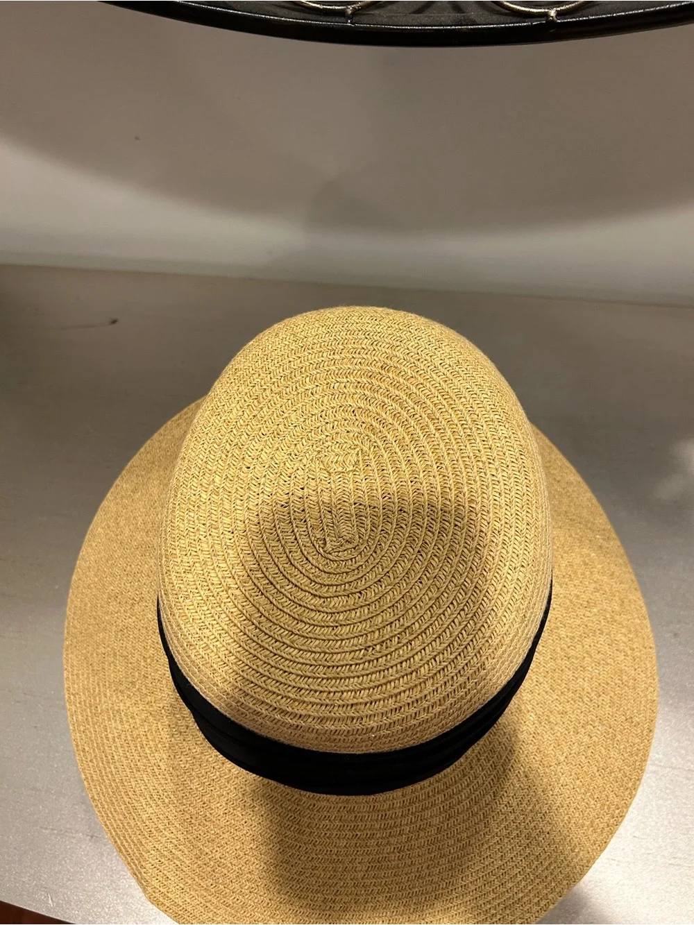 Scala Natural Straw Sun Hat with Black Band
